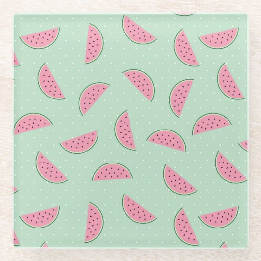 Tropische Frucht-Farben-Spritzer-Muster Glasuntersetzer (Vorderseite)