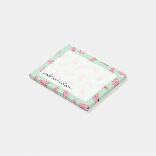 Tropische Frucht-Farben-Spritzer-Muster Post-it Klebezettel (angewinkelt)