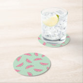 Tropische Frucht-Farben-Spritzer-Muster Runder Pappuntersetzer (Vor Ort)