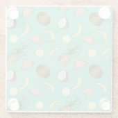 Tropische Frucht-Gekritzel-Muster Glasuntersetzer (Rückseite)