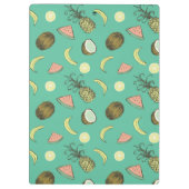 Tropische Frucht-Gekritzel-Muster Klemmbrett (Rückseite)