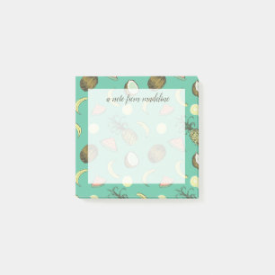 Tropische Frucht-Gekritzel-Muster Post-it Klebezettel