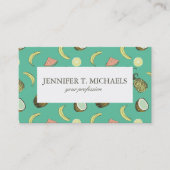 Tropische Frucht-Gekritzel-Muster Visitenkarte (Vorderseite)