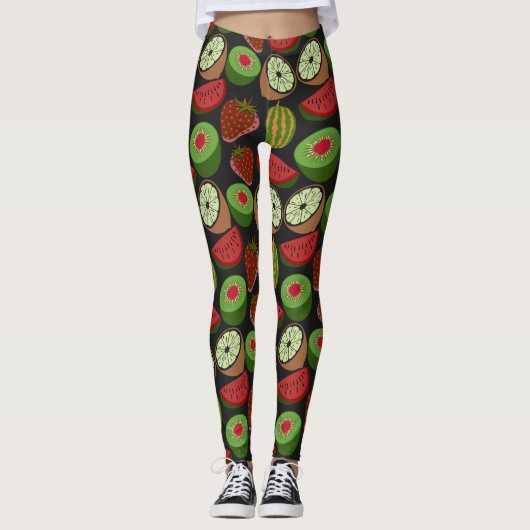 Tropische Frucht nahtlos farbenfroh Leggings (Vorderseite)