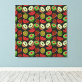 Tropische Frucht nahtlos farbenfroh Leinwanddruck (Insitu (Holzboden))