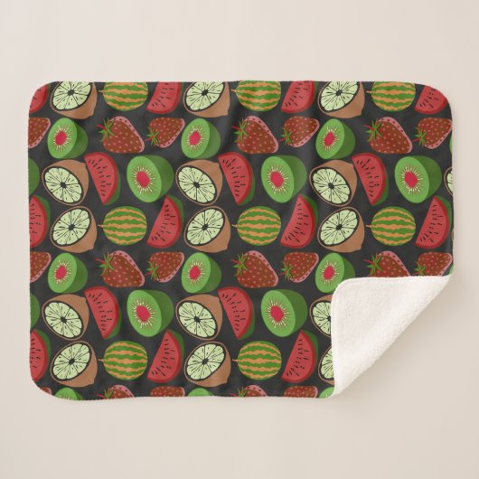 Tropische Frucht nahtlos farbenfroh Sherpadecke (Vorderseite (Horizontal))