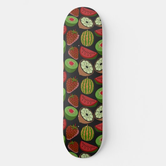 Tropische Frucht nahtlos farbenfroh Skateboard (Vorderseite)