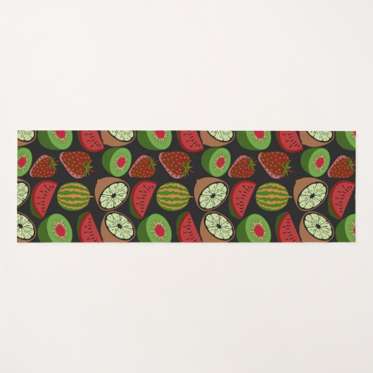 Tropische Frucht nahtlos farbenfroh Yogamatte (Vorderseite (Horizontal))