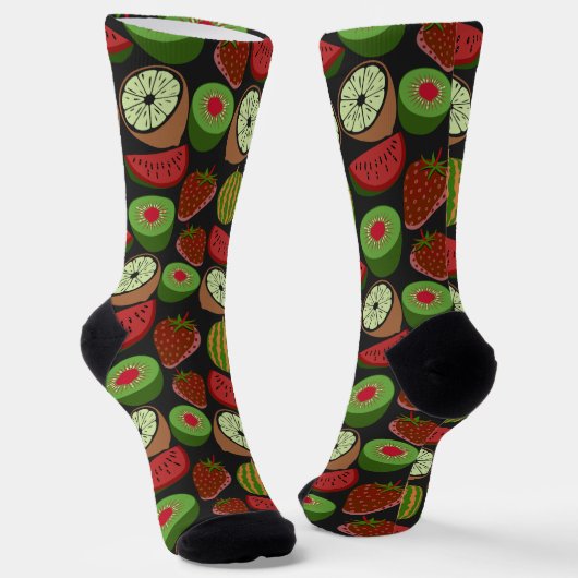Tropische Frucht nahtlos Muster farbenfrohe Verpac Socken (Gewinkelt)