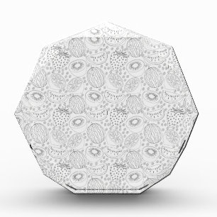 Tropische Frucht nahtlos Muster schwarz-weiß Fotoblock