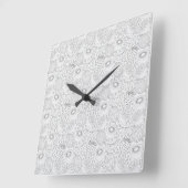 Tropische Frucht nahtlos Muster schwarz-weiß Quadratische Wanduhr (Winkel)