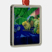 Tropische Frucht Silbernes Ornament (Rechts)