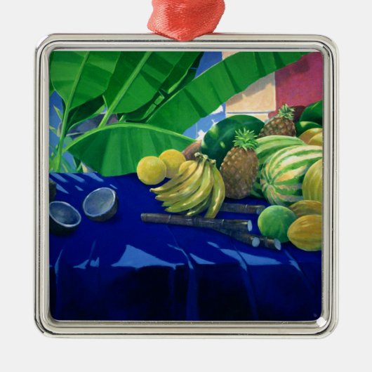 Tropische Frucht Silbernes Ornament (Vorne)