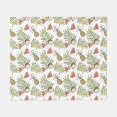 Tropische Frucht-Skizze-Muster Fleecedecke (Vorderseite (Horizontal))