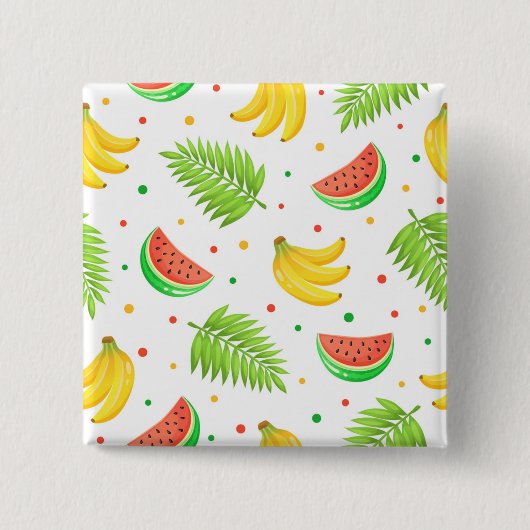 Tropische Frucht-Tupfen-Muster Button (Vorderseite)