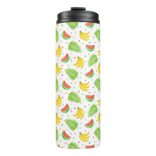 Tropische Frucht-Tupfen-Muster Thermosbecher (Vorderseite)