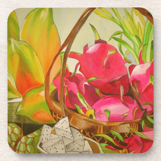 Tropische Frucht Wasserfarbe noch Lebenskunst Male Getränkeuntersetzer (Vorderseite)