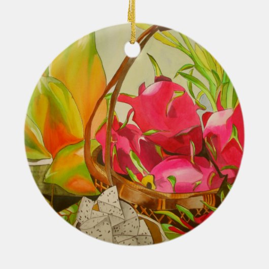 Tropische Frucht Wasserfarbe noch Lebenskunst Male Keramikornament (Hinten)