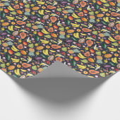 Tropische Früchte: Aquarellfarben, Muster aus Mult Geschenkpapier (Ecke)