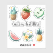 Tropische Früchte Blume Pflanze Personalisierter T Aufkleber (Blatt)