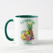 Tropische Früchte-Collage auf Weiß Tasse (Links)