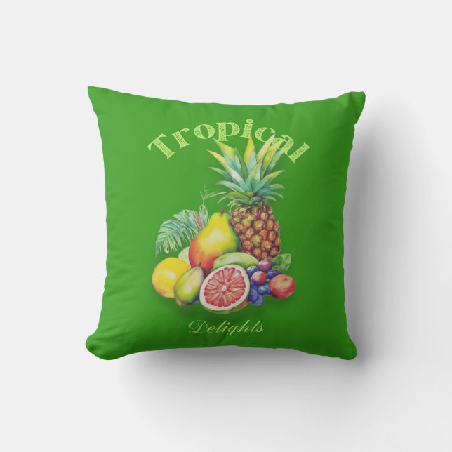 Tropische Früchte-Collage Kissen (Vorderseite)