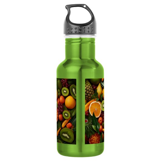 Tropische Früchte Edelstahlflasche (Rückseite)