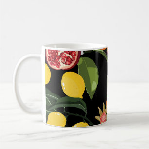 Tropische Früchte: Exotischer, nahtloser Hintergru Kaffeetasse