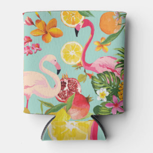 Tropische Früchte Flamingo Vintages Muster Dosenkühler