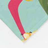Tropische Früchte Flamingo Vintages Muster Fleecedecke (Ecke)