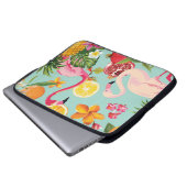 Tropische Früchte Flamingo Vintages Muster Laptopschutzhülle (Vorne Knopf)