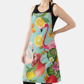Tropische Früchte Flamingo Vintages Muster Schürze (InSitu)