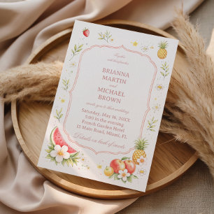 Tropische Früchte Florale Eleganz Einladung