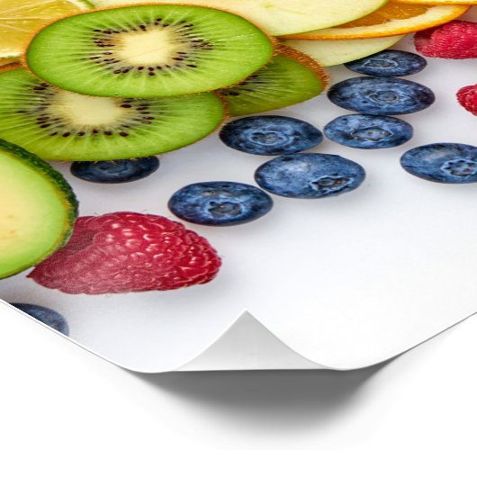 Tropische Früchte im benutzerdefinierten Text Poster (Ecke)