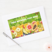 Tropische Früchte im benutzerdefinierten Text Rechteckiger Aufkleber (Umschlag)