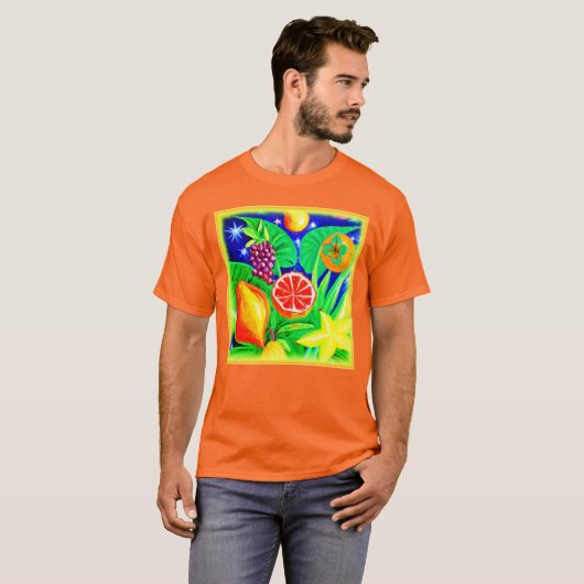 Tropische Früchte im Himmel. Jetzt kaufen T-Shirt (Vorne ganz)