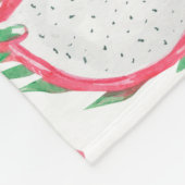 Tropische Früchte in Aquarellfarbe, Eis-Muster. Fleecedecke (Ecke)