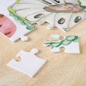 Tropische Früchte in Aquarellfarbe, Eis-Muster. Puzzle (Seite)