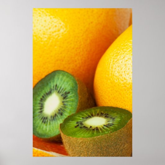 Tropische Früchte: Kiwi und Grapefruits Poster (Vorne)