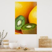 Tropische Früchte: Kiwi und Grapefruits Poster (Küche)