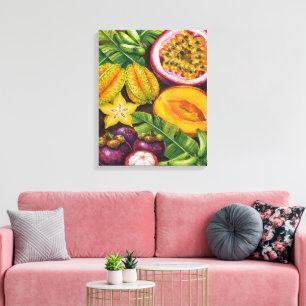 Tropische Früchte-Kunst Exotische Küchendekorati Leinwanddruck
