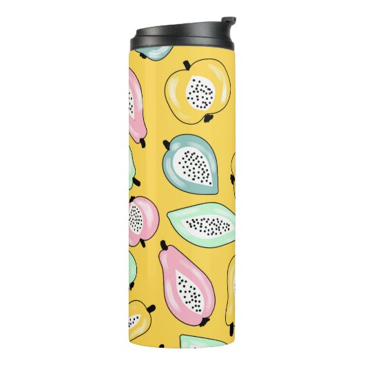 Tropische Früchte: Lebhaftes Druckmuster Thermosbecher (Nach links gedreht)