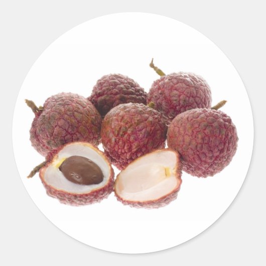 Tropische Früchte - Lychee Runder Aufkleber (Vorderseite)