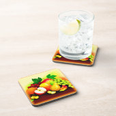 Tropische Früchte Malerei. Jetzt kaufen Getränkeuntersetzer (Rechte Seite)