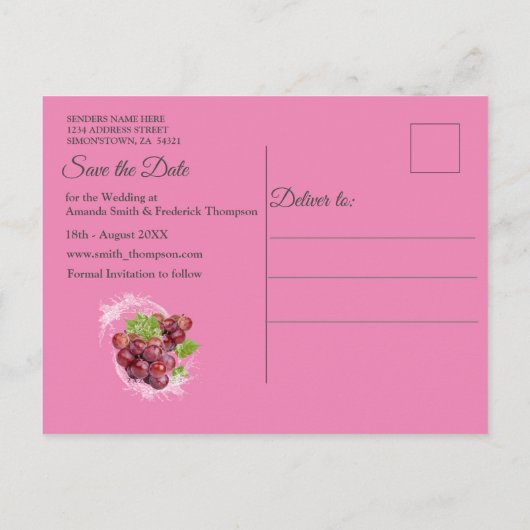 Tropische Früchte mit Mundwasser Ankündigungspostkarte (Rückseite)