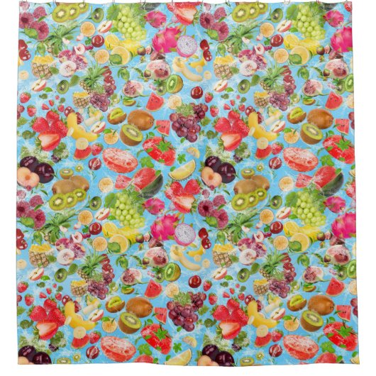 Tropische Früchte mit Mundwasser Duschvorhang (Vorderseite)