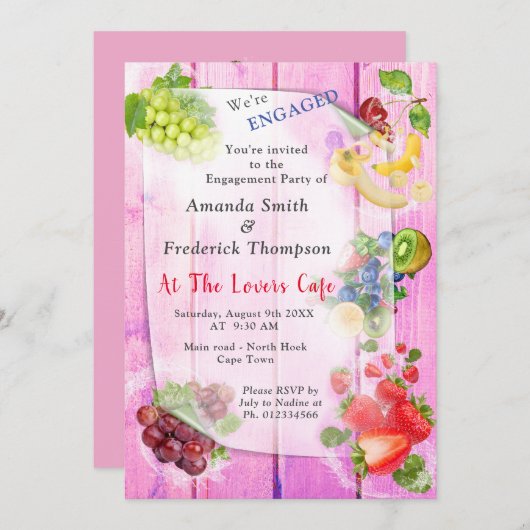 Tropische Früchte mit Mundwasser Einladung (Vorne/Hinten)