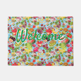 Tropische Früchte mit Mundwasser Fußmatte