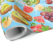 Tropische Früchte mit Mundwasser Geschenkpapier (Rolleneckpunkt)