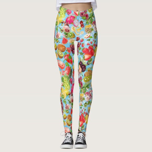 Tropische Früchte mit Mundwasser Leggings (Vorderseite)